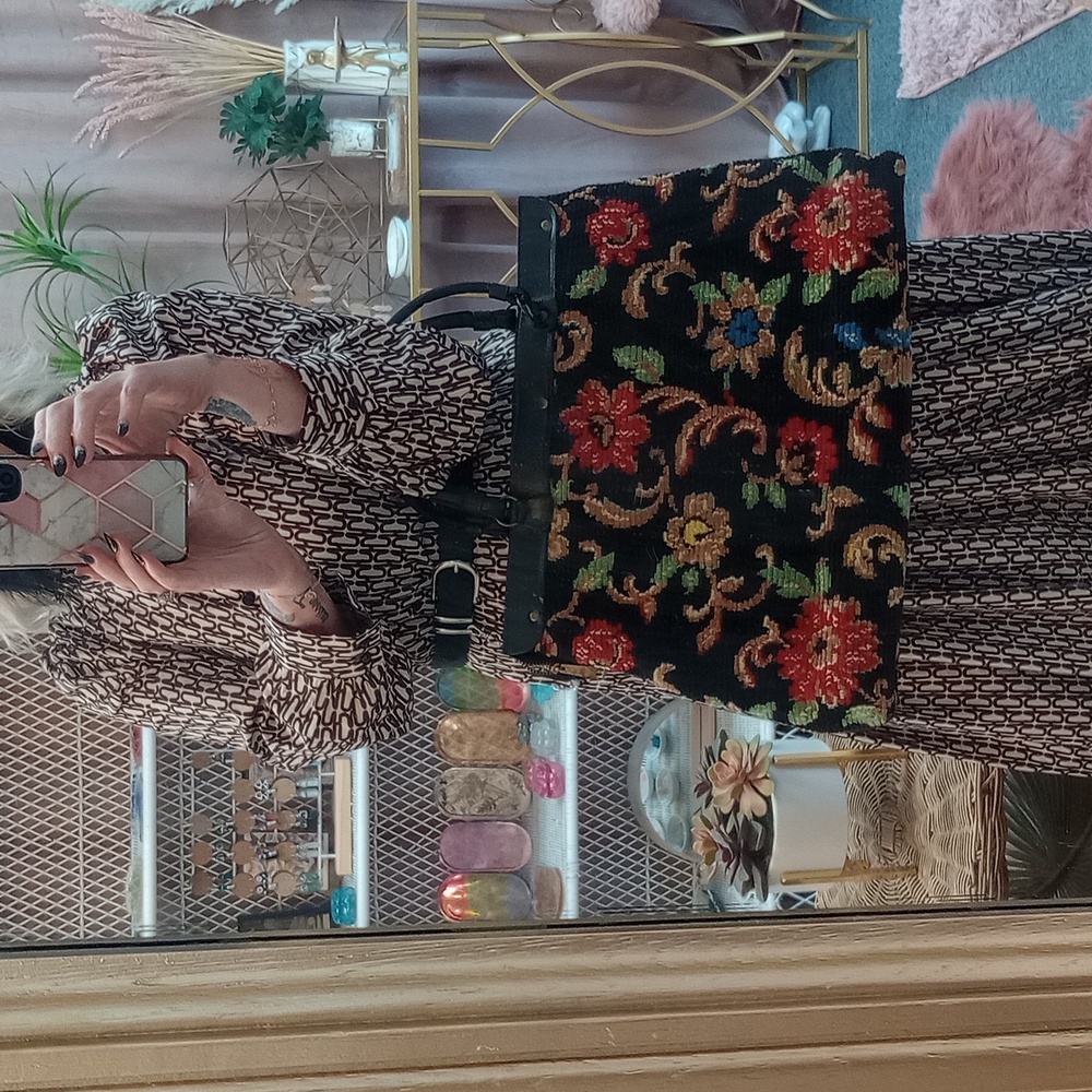 Large Vintage Carpet Bag Purse